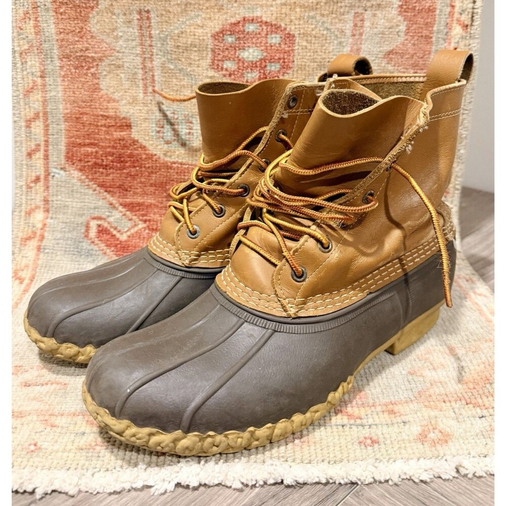 Vintage L.L.Bean Men’s US 10 C Duck Boots Water Resistant Leather/Rubber Brown
